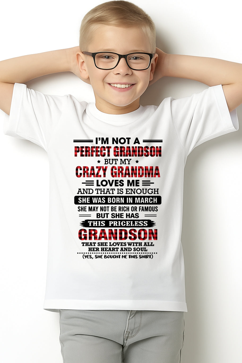 MARCH - NOT PERFECT, JUST GRANDMA’S FAVORITE GRANDSON - FROM GRANDMA - TRNN03 (SKU2606-362-03