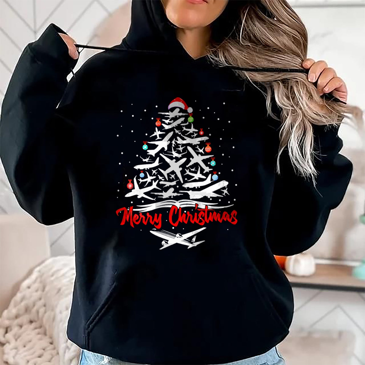 Christmas Shirts for Family, Funny christmas shirts, Christmas Unisex T-Shirt/Hoodie/Sweatshirt HLT00 - Airplane Christmas Tree tshirts T-Shirt
