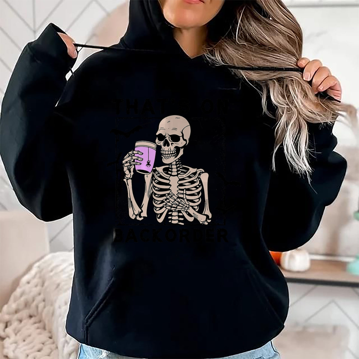 Hallowen Shirts for Family, Funny hallowen shirts, Hallowen Unisex T-Shirt/Hoodie/Sweatshirt HLT00 - Thatβs On Backorder Skeleton Drink Halloween Bat Fly T-Shirt