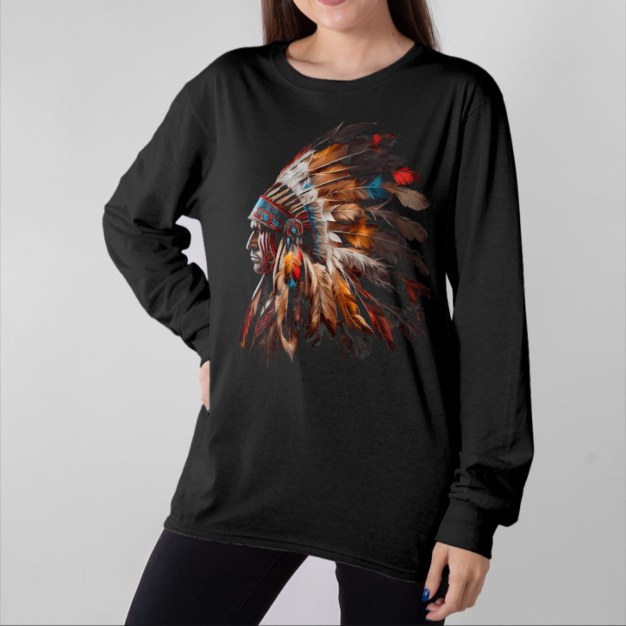 Native American T-Shirts, Vintage Native American Unisex T-Shirt/Hoodie/Sweatshirt HLT00 - Native American Indian Headdress Graphic Tees Men Women
