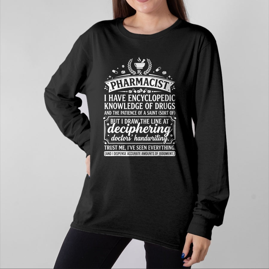 Best Doctor Shirt, Funny Doctor UnisexT-Shirt/Hoodie/Sweatshirt HLT00 - Funny Pharmacist Typography Quote Doctors Handwriting T-Shirt