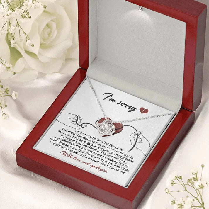 Premium Love Knot Necklace - For Wife From Husband to Apologize