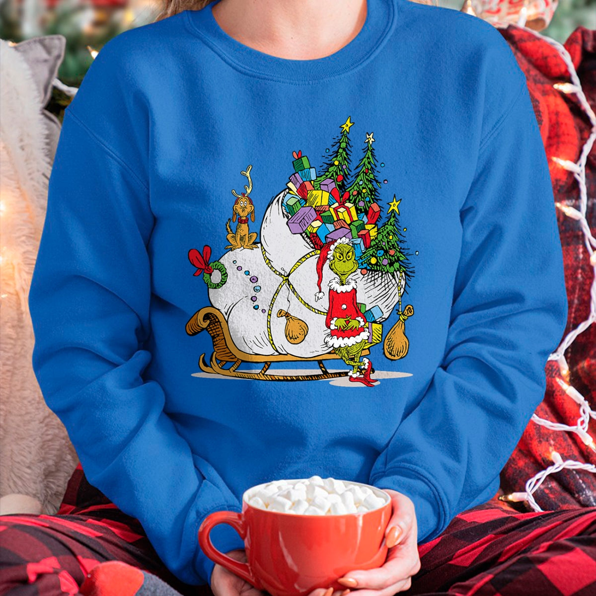 Dr. Seuss Grinch Sleigh T-Shirt - Christmas Unisex T-Shirt/Hoodie/Sweatshirt - TRNN00