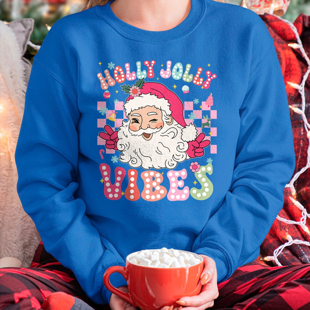 Groovy Cute Santa Claus Christmas Vibes Xmas Girls Womens T-Shirt - Christmas Unisex T-Shirt/Hoodie/Sweatshirt - TRNN00