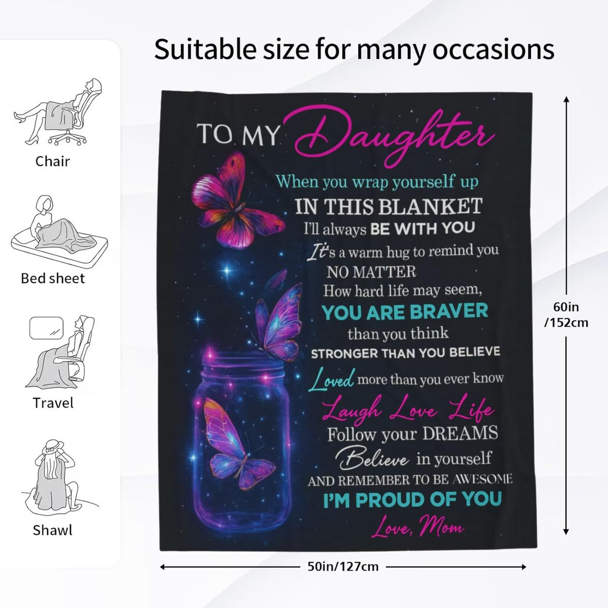 Special Gift For Your Daughter Blanket - From Mom Blanket