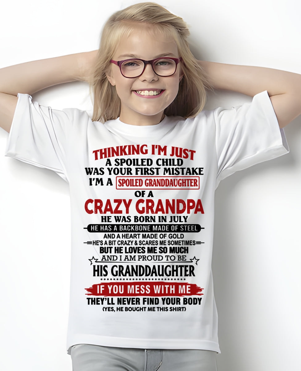JULY - THINKING I’M JUST A SPOILED GRANDDAUGHTER OF A CRAZY GRANDPA - FROM GRANDPA - TRNN07 (SKU12-256-07)
