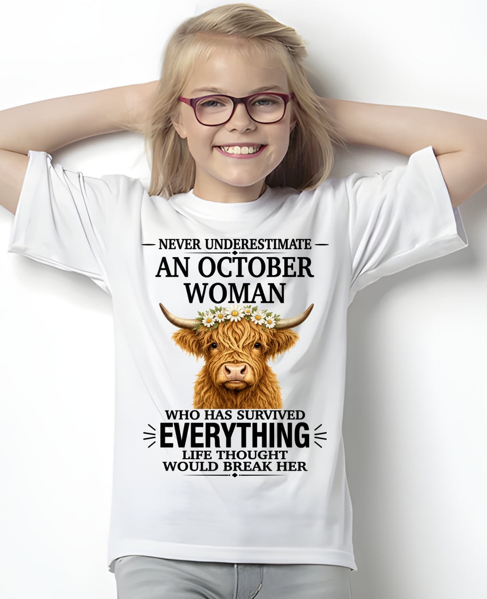 OCTOBER - LIFE THOUGHT WOULD BREAK HER - Birthday T Shirt For Woman - TRNN10 (SKU2606-158-10)