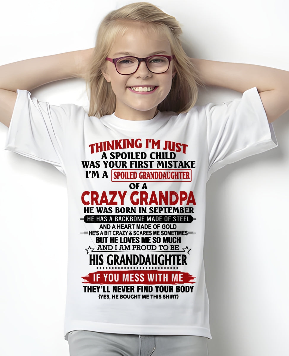 SEPTEMBER - THINKING I’M JUST A SPOILED GRANDDAUGHTER OF A CRAZY GRANDPA - FROM GRANDPA - TRNN09 (SKU12-256-09)
