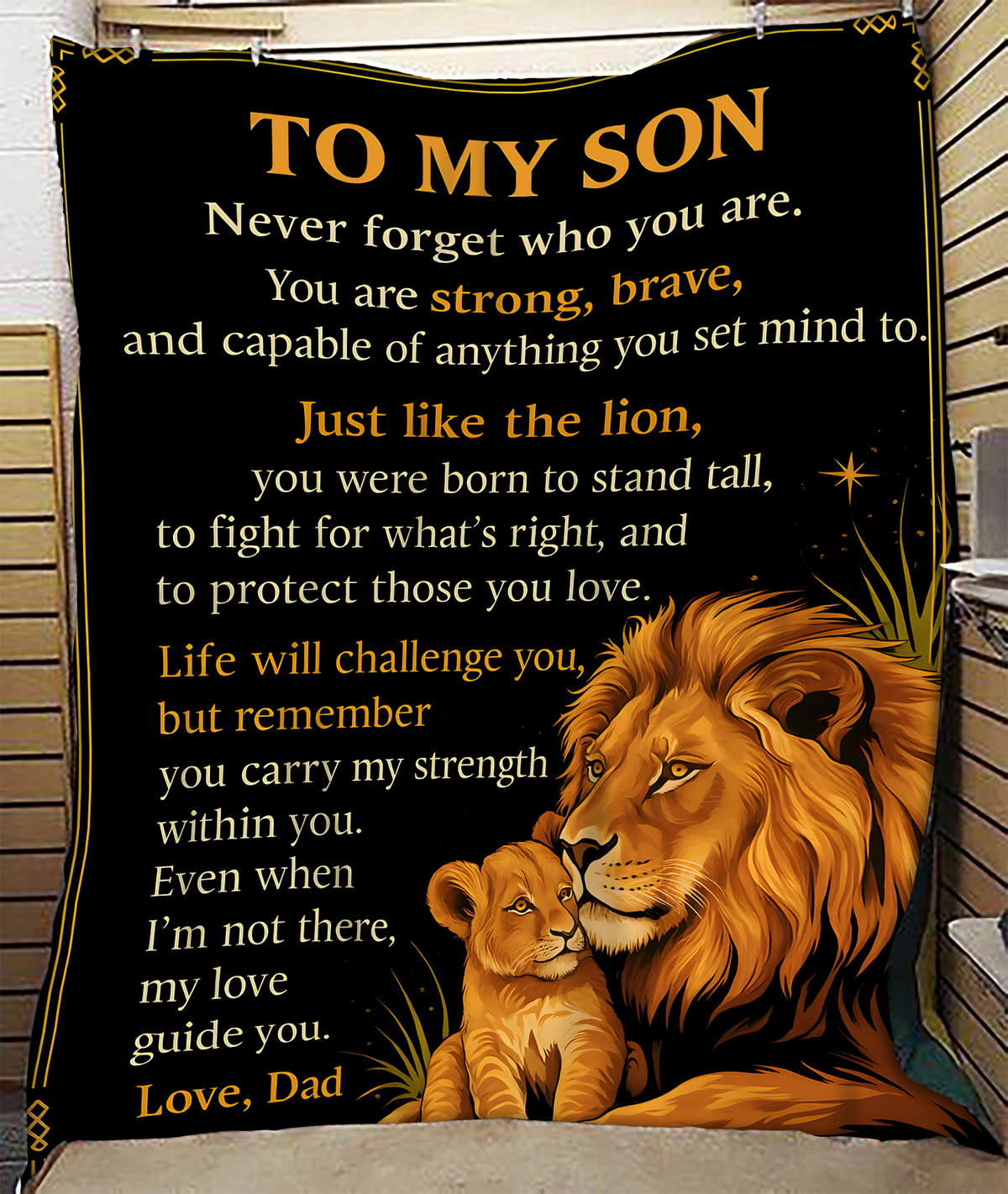 TO MY SON - GIFT FOR SON from DAD - Sherpa Fleece Quilt Blanket (SKUB-BLK-DAD00)