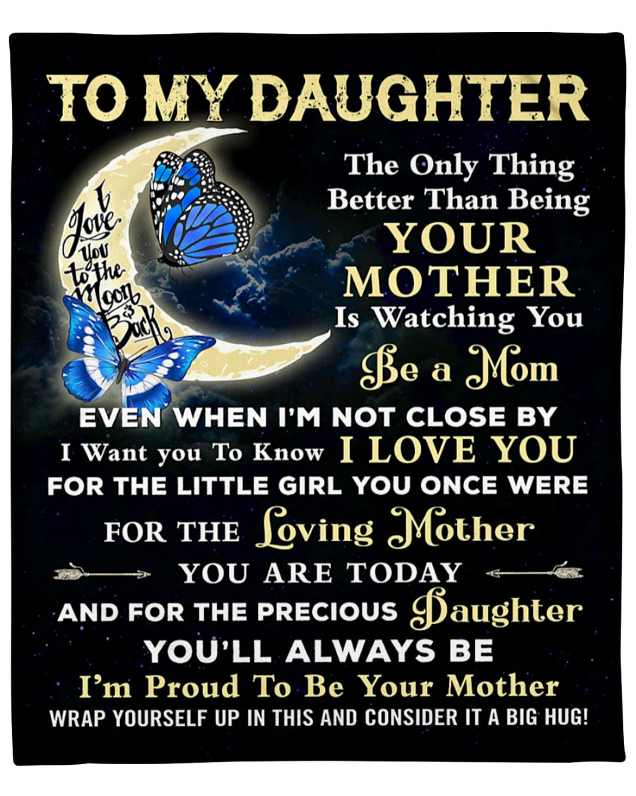 TO MY DAUGHTER - GIFT FOR DAUGHTER - Sherpa Fleece Quilt Blanket
