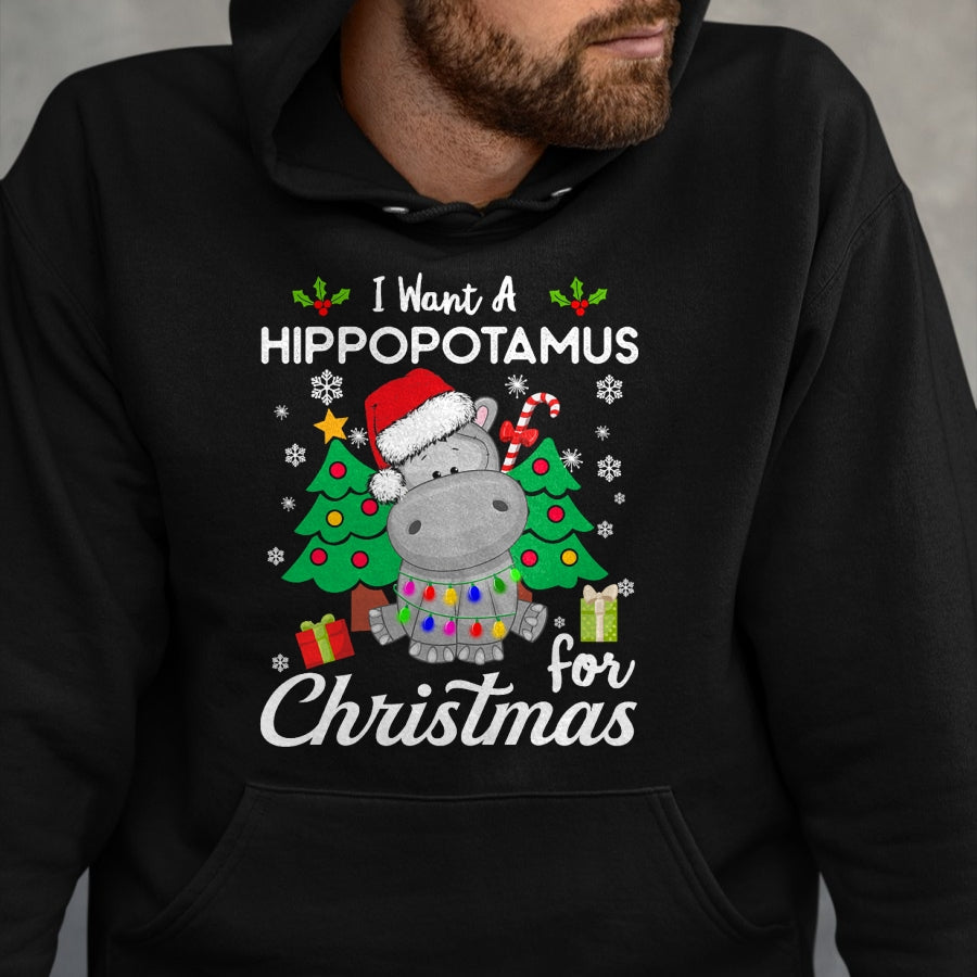 I Want A Hippopotamus For Christmas Cute Gift Xmas Costume T-Shirt - Christmas Unisex T-Shirt/Hoodie/Sweatshirt - TRNN00