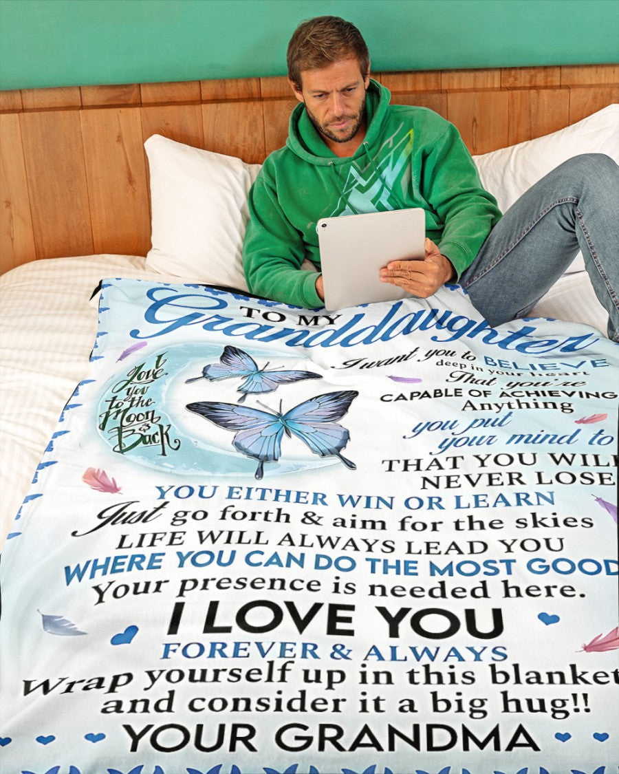 Special Gift For Your Granddaughter Blanket - From Grandma00 (SKUB11-136)