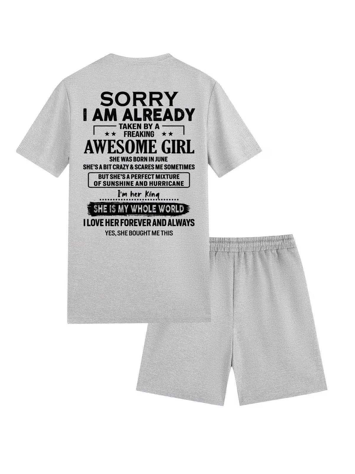 JUNE - SORRY I AM ALREADY TAKEN BY FREAKING AWESOME WIFE - Waffle casual suit I GIFT FOR HUSBAND FROM WIFE - A09-739 I TRNN06 (SKU2607-76-06)