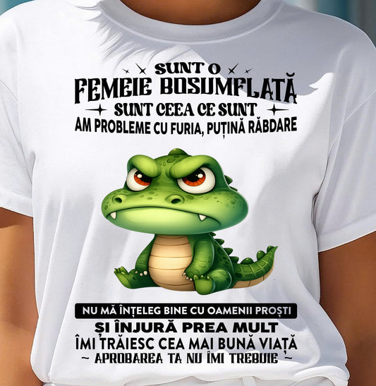 SUNT O FEMEIE BOSUMFLATĂ - Tricou de ziua de naștere pentru femeie - RO/TRNN00 (SKU2605-376-00)