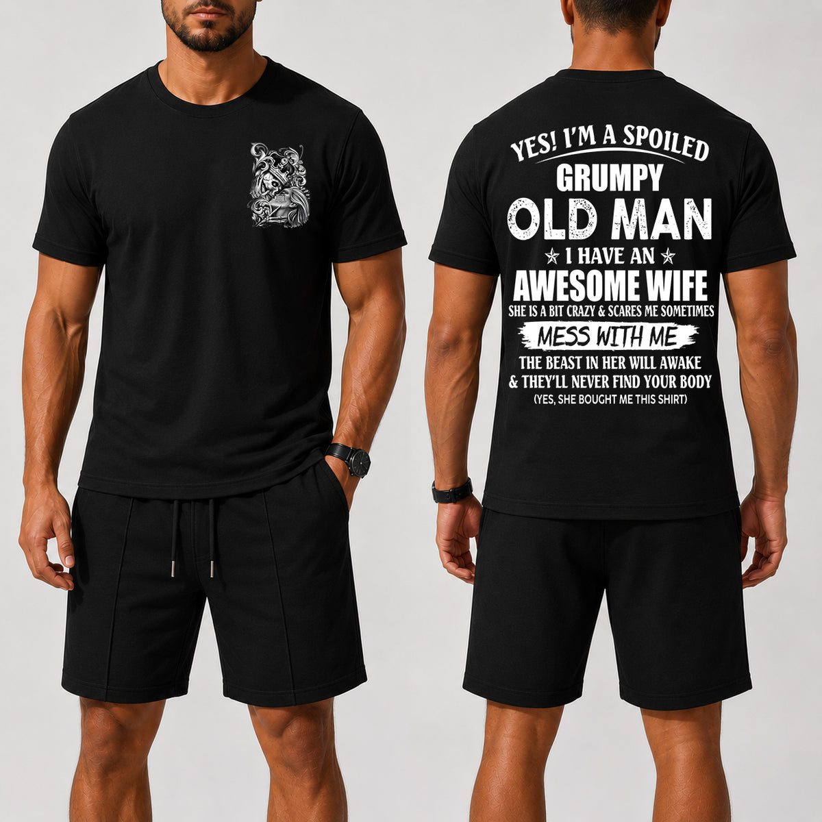 YES! I'M A SPOILED GRUPMY OLD MAN - Waffle casual suit I GIFT FOR HUSBAND FROM WIFE - A09-739 I TRNN00 (SKU2607-24-00)