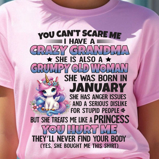 JANUARY - YOU CAN'T SCARE ME - GIFT FROM GRANDMA FOR GRANDDAUGHTER - TRNN01 (SKU09-106-01)