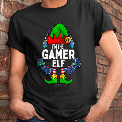 Christmas Shirts for Family, Funny christmas shirts, Christmas Unisex T-Shirt/Hoodie/Sweatshirt HLT00 - Gamer Elf Matching Family Christmas T-Shirt