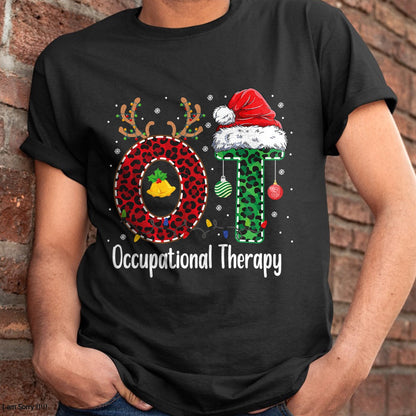 Occupational Therapy Christmas santa hat OT Therapist T-Shirt - Christmas Unisex T-Shirt/Hoodie/Sweatshirt - TRNN00