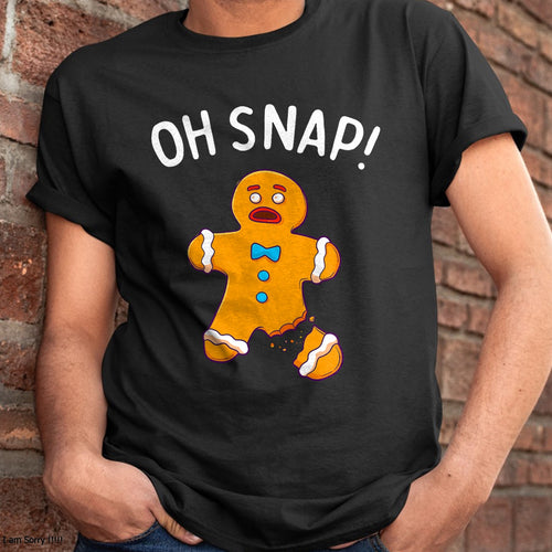 Christmas Shirts for Family, Funny christmas shirts, Christmas Unisex T-Shirt/Hoodie/Sweatshirt HLT00 - Gingerbread Man Oh Snap Christmas Funny Cookie Baking Gift Short Sleeve T-Shirt