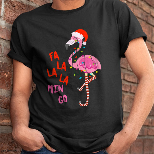 Christmas Shirts for Family, Funny christmas shirts, Christmas Unisex T-Shirt/Hoodie/Sweatshirt HLT00 - Fa La La Mingo Flamingo Christmas Tropical Xmas Tree Lights T-Shirt