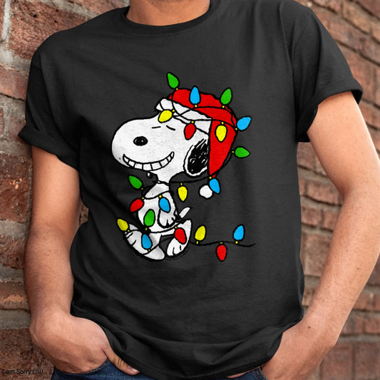 Christmas Shirts for Family, Funny christmas shirts, Christmas Unisex T-Shirt/Hoodie/Sweatshirt HLT00 - Peanuts - Christmas Snoopy X-Mas Lights Long Sleeve T-Shirt