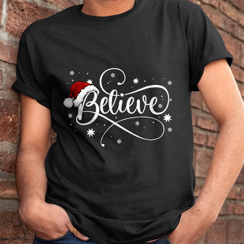 Christmas Shirts for Family, Funny christmas shirts, Christmas Unisex T-Shirt/Hoodie/Sweatshirt HLT00 - Christmas - Believe Santa Claus Believe Christmas Kids T-Shirt
