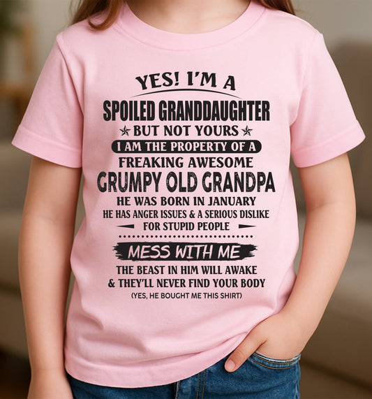 JANUARY - Spoiled Granddaughter of a Grumpy Grandpa Shirt – From Grandpa to Granddaughter TRNN01 (SKU07-130-01)