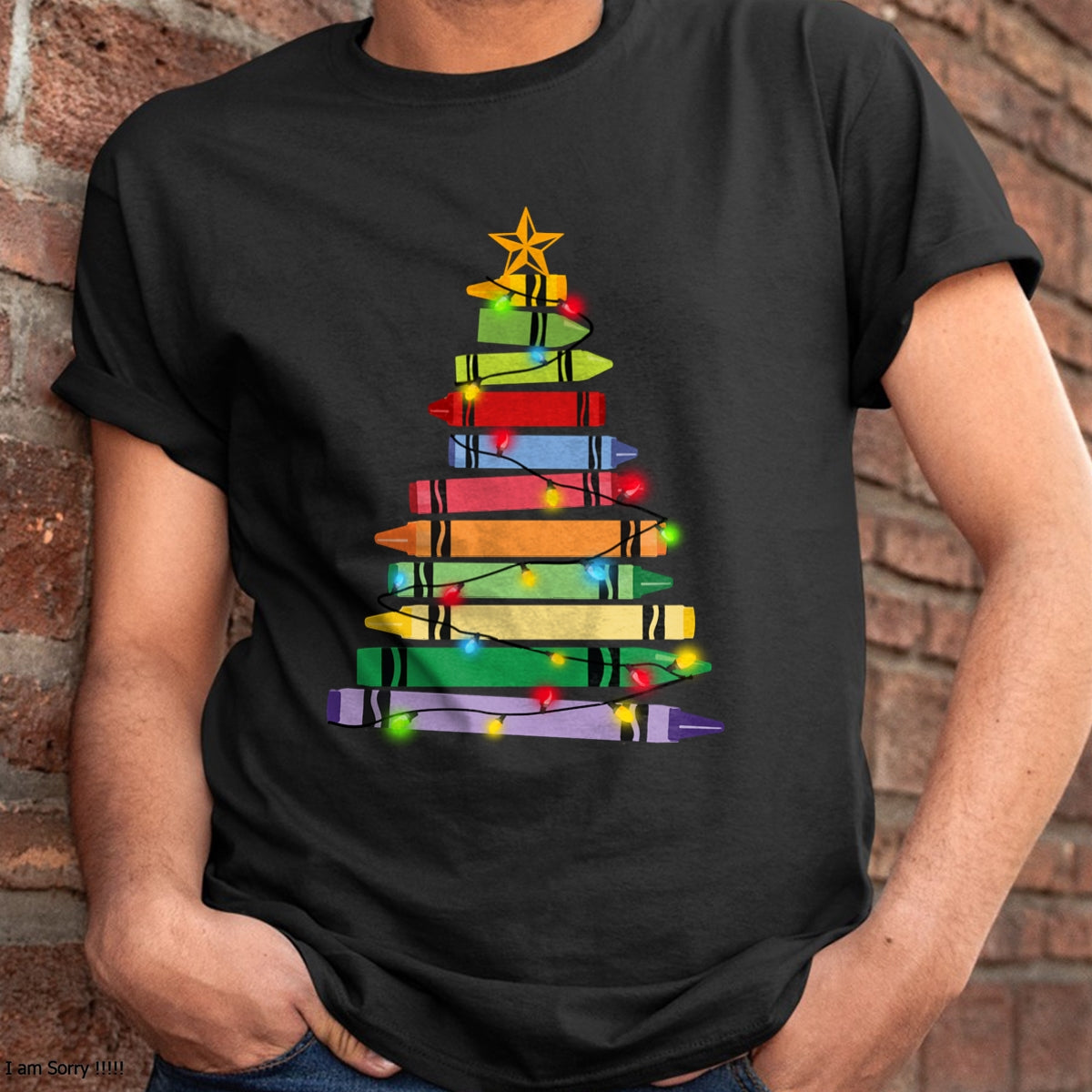 Christmas Shirts for Family, Funny christmas shirts, Christmas Unisex T-Shirt/Hoodie/Sweatshirt HLT00 - Teacher Christmas Tshirt Crayon Tree Light Gifts Student Long Sleeve T-Shirt