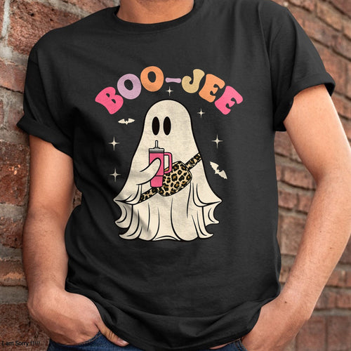 Hallowen Shirts for Family, Funny hallowen shirts, Hallowen Unisex T-Shirt/Hoodie/Sweatshirt HLT00 - Cute Boo Jee Ghost Halloween Leopard Ghost Womens T-Shirt