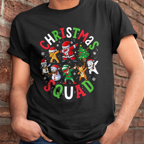 Christmas Shirts for Family, Funny christmas shirts, Christmas Unisex T-Shirt/Hoodie/Sweatshirt HLT00 - Christmas Squad Santa Dabbing Elf Family Matching Pajamas T-Shirt