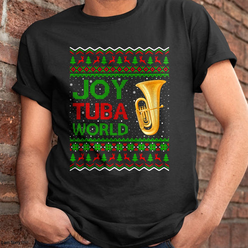 Christmas Shirts for Family, Funny christmas shirts, Christmas Unisex T-Shirt/Hoodie/Sweatshirt HLT00 - Joy Tuba World Music Lover Xmas Gift Ugly Tuba Christmas T-Shirt