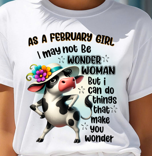 FEBRUARY - I MAY NOT BE WONDER WOMAN - Birthday T Shirt For Woman - TRNN02 (SKU2603-163-02)