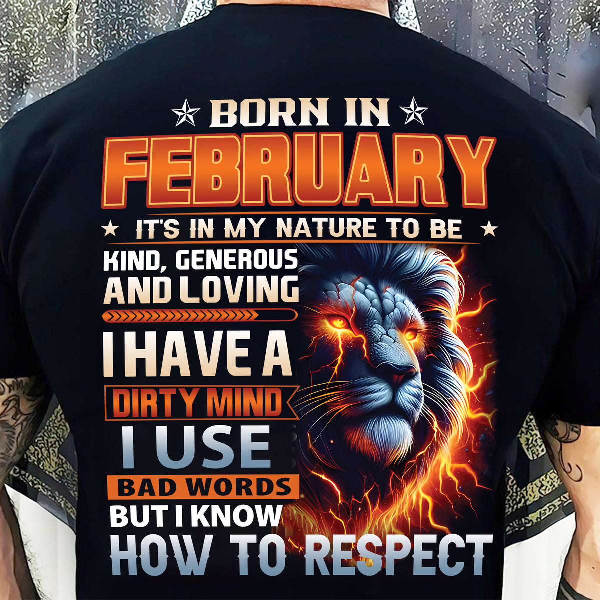 FEBRUARY - DIRTY MIND BUT KNOWS RESPECT - T SHIRT FOR STRONGMAN - TRNN02 (SKU08-84-02)