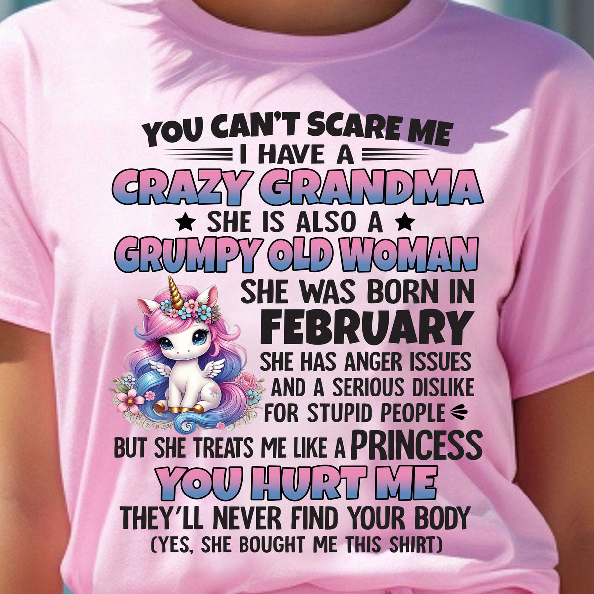 FEBRUARY - YOU CAN'T SCARE ME - GIFT FROM GRANDMA FOR GRANDDAUGHTER - TRNN02 (SKU09-106-02)
