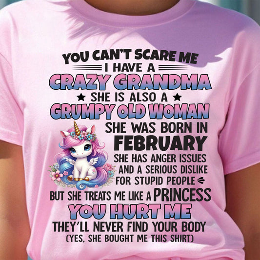 FEBRUARY - YOU CAN'T SCARE ME - GIFT FROM GRANDMA FOR GRANDDAUGHTER - TRNN02 (SKU09-106-02)