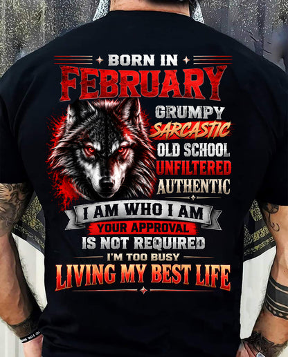 FEBRUARY - Grumpy Sarcastic Old School - T Shirt For Strongman - TRNN02 (SKU2609-318-02)