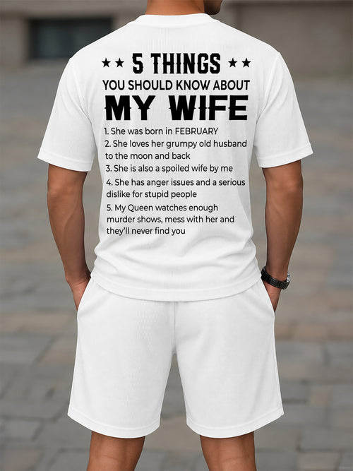 FEBRUARY - 5 THING YOU SHOULD KNOW ABOUT MY WIFE - Waffle casual suit I GIFT FOR HUSBAND FROM WIFE - A09-739 I TRNN02 (SKU2607-141-02)