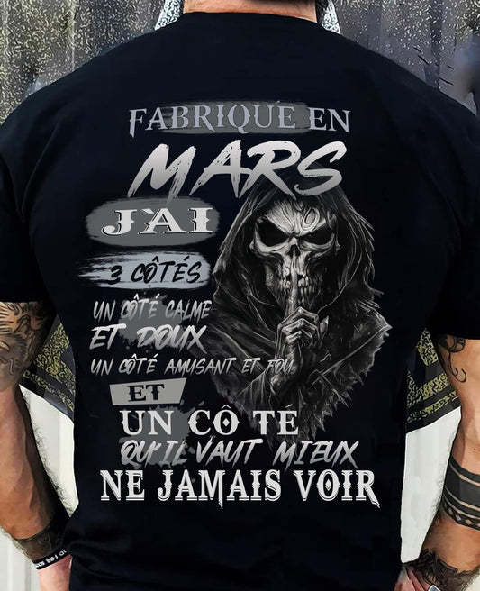 Fabriqué en Mars – J’ai 3 Côtés | T-Shirt Homme Caractère Fort - TRNN03 (SKU26T-01174-03)