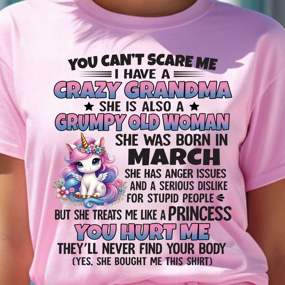 MARCH - YOU CAN'T SCARE ME - GIFT FROM GRANDMA FOR GRANDDAUGHTER - TRNN03 (SKU09-106-03)