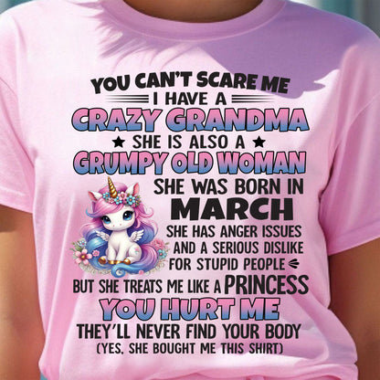 MARCH - YOU CAN'T SCARE ME - GIFT FROM GRANDMA FOR GRANDDAUGHTER - TRNN03 (SKU09-106-03)