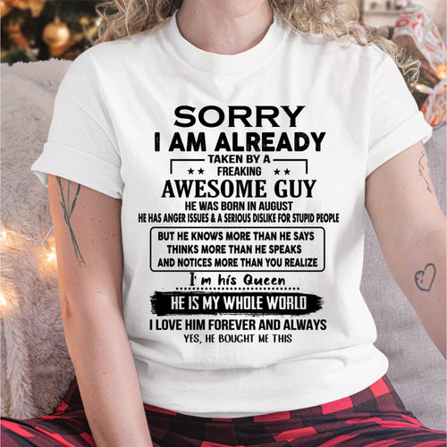 August - Awesome Guy - Perfect gift for your girlfriend or wife  From Husband - TRNN08 (SKUT08-11-08)