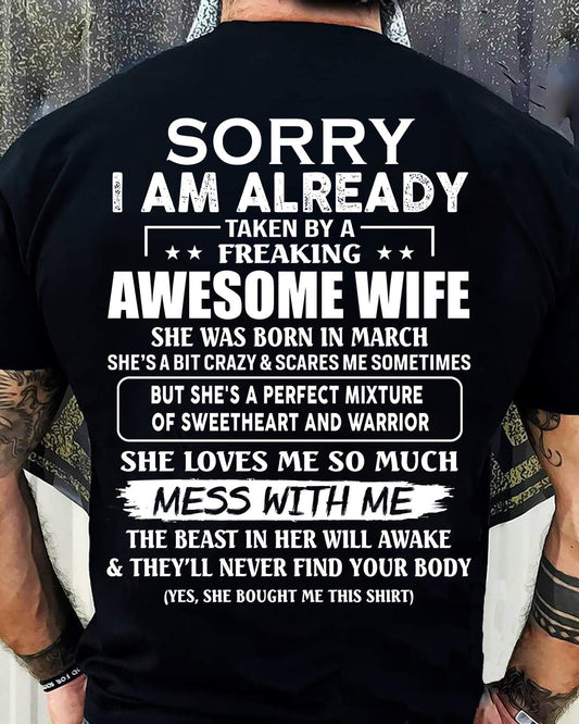 wife March - Perfect gift for husband from wife - TRNN03 (SKU68-86-03)