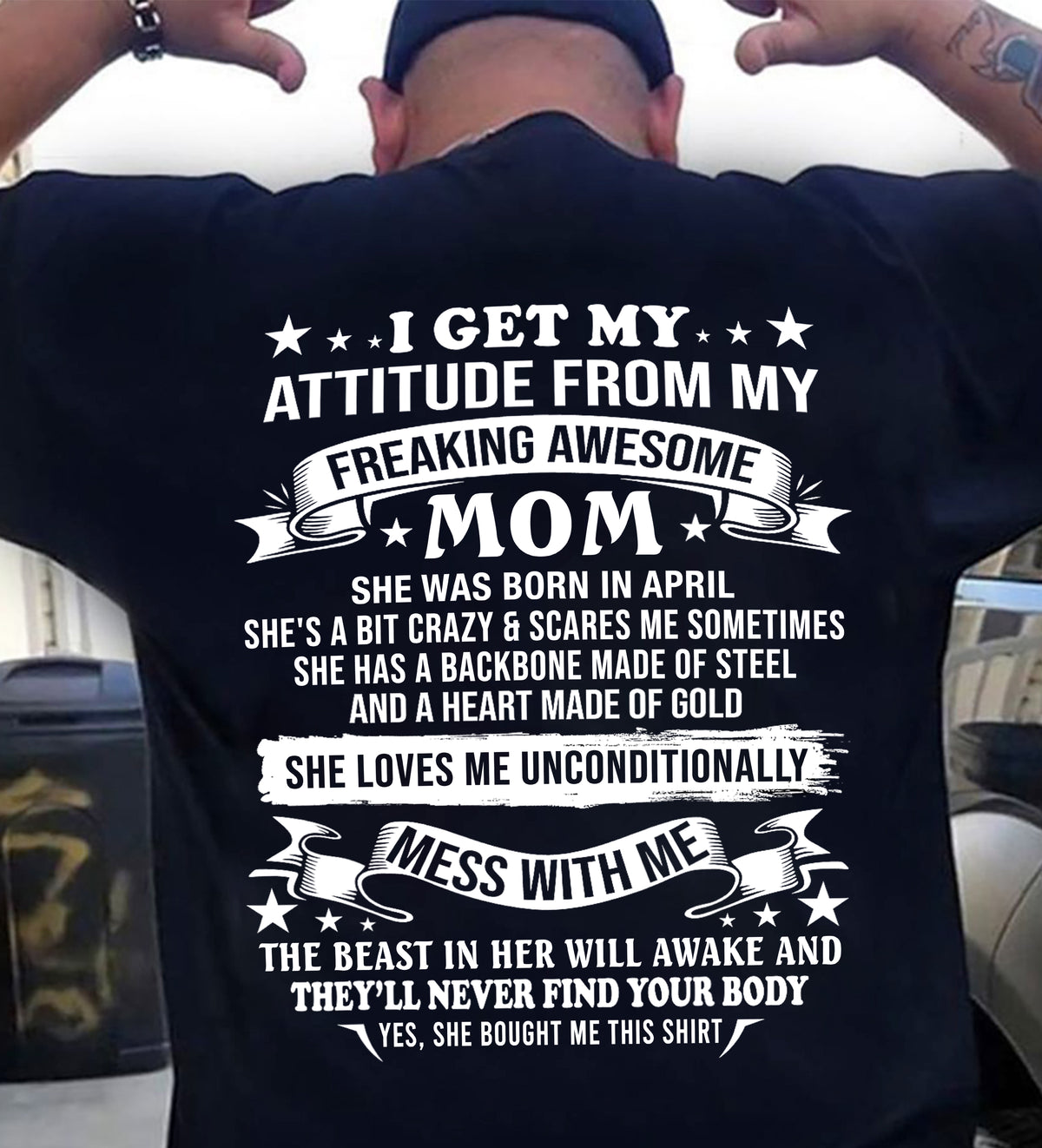 APRIL - I GET MY ATTITUDE FROM MY FREAKING AWESOME MOM - FROM MOM - TRNN04 (SKU2603-114-04)
