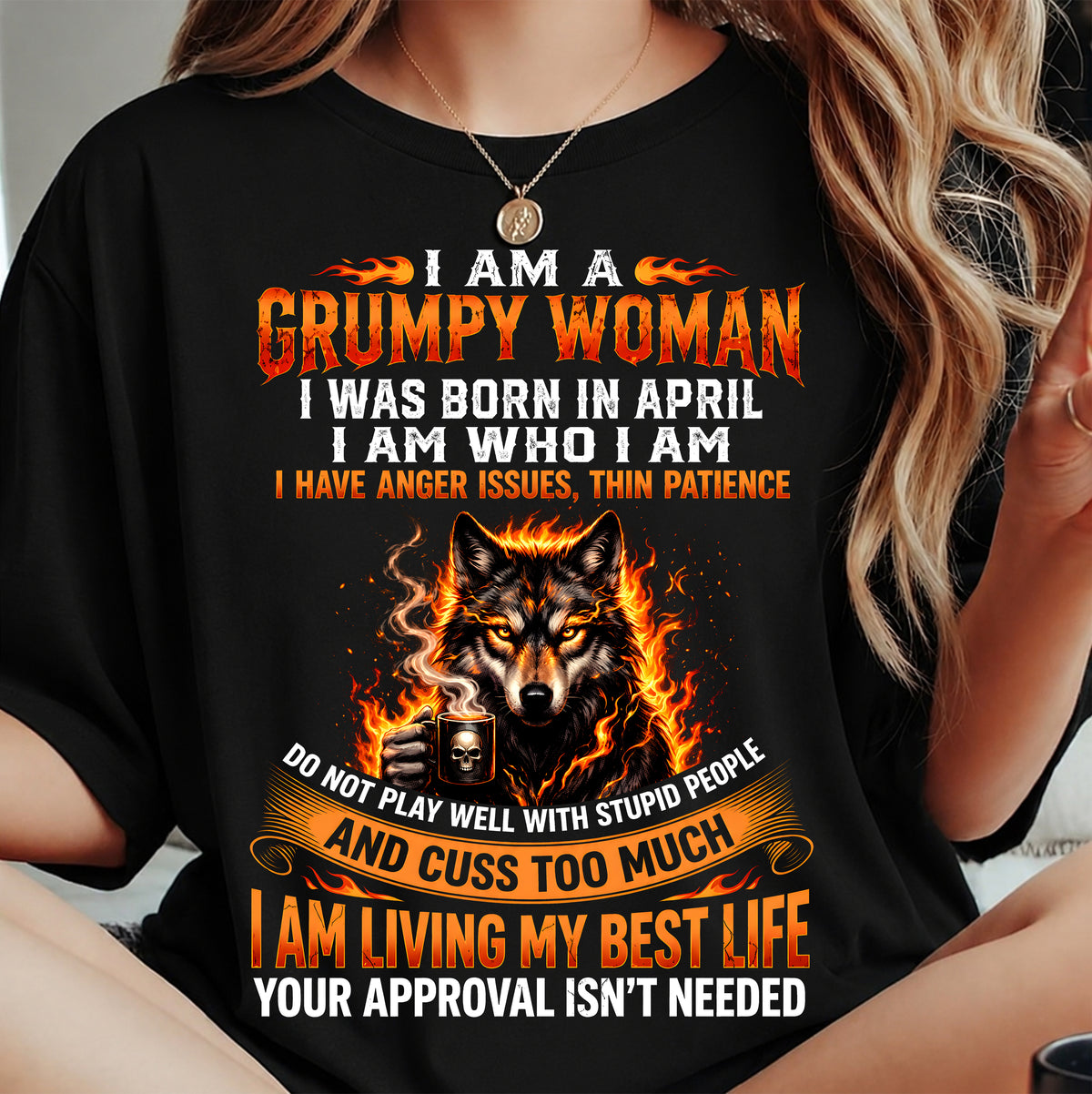 APRIL - I AM WHO I AM - BIRTHDAY T-SHIRT FOR WOMEN - TRNN04 (SKU2607-206-04)