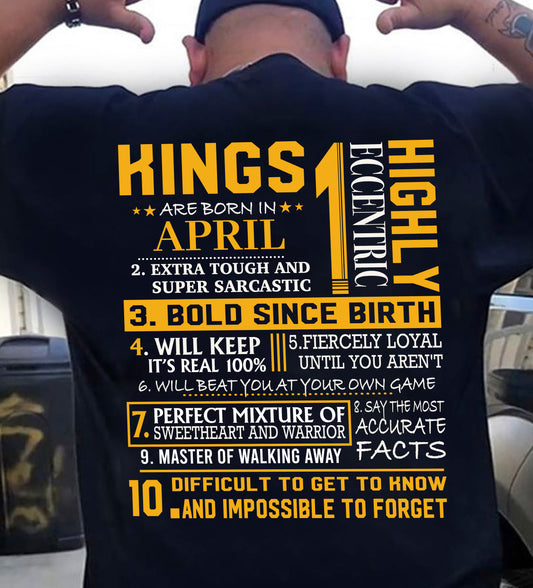 APRIL KING  – Extra Tough, Fiercely Loyal & Built Different Since Birth - T Shirt For Strongman - TRNN04 (SKU2602-133-04)