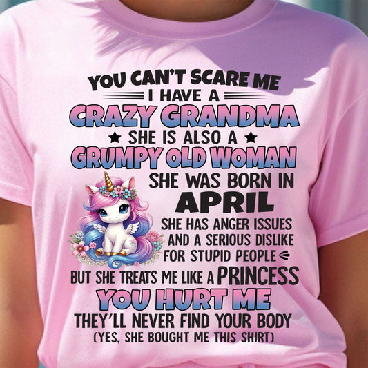 APRIL - YOU CAN'T SCARE ME - GIFT FROM GRANDMA FOR GRANDDAUGHTER - TRNN04 (SKU09-106-04)