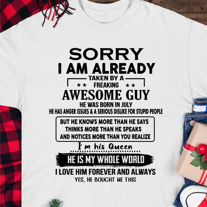 July - Awesome Guy - Perfect gift for your girlfriend or wife From Husband - TRNN07 (SKUT08-11-07)
