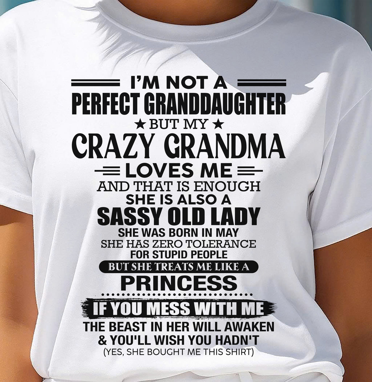 MAY - I'M NOT A PERFECT GRANDDAUGHTER - FROM GRANDMA - TRNN05 (SKU2607-189-05)
