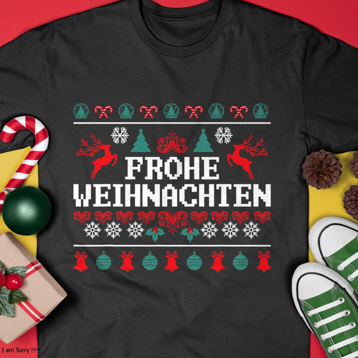 Christmas Shirts for Family, Funny christmas shirts, Christmas Unisex T-Shirt/Hoodie/Sweatshirt HLT00 - Frohe Weihnachten German Merry Christmas Holidays Germany T-Shirt