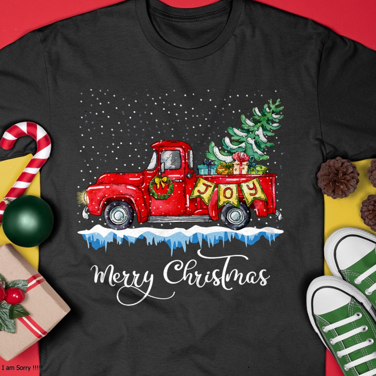 Christmas Shirts for Family, Funny christmas shirts, Christmas Unisex T-Shirt/Hoodie/Sweatshirt HLT00 - Vintage Merry Christmas Red Truck Old Fashioned Christmas Long Sleeve T-Shirt